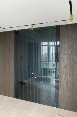 20 Тонированные стеклянные двери в помещении
